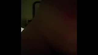 Nerdy mom cums hard while riding cock