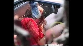 Spy cam on horny couple having sex in their car
