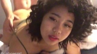 Curly-Haired Sexy Asian Teen Loves Recording Herself Getting Fucked Hard
