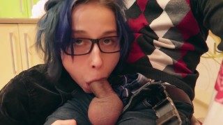 Straight A’ sucks cock before school / nerd girl Blowjob