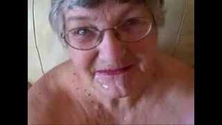 Old granny really loves young cock. Great amateur facial